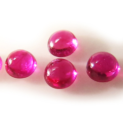 ルビー カボション ルース 天然石 ビルマ・モーゴー（モゴック）産/ 加熱処理 ラウンド【2mm】50個