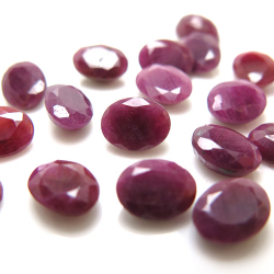 天然石ルース（裸石）・ルビー（インド産）/オーバル【6×4mm】ファセットカット（10個）