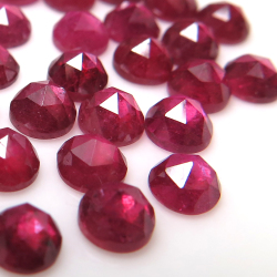 ルビー ローズカット 天然石ルース 裸石 鉛ガラス充填 ラウンド 4mm