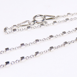 サテライトチェーン ネックレス シルバー SV925 45cm【チェーン幅1mm・キューブ1.5mm】5本