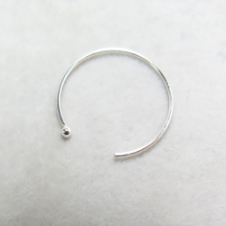 925シルバーピアスパーツ 18mm ラウンドフック ループ ボールエンド（10ペア）