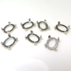 シルバー925空枠 カボション4本爪（オーバル6×4mm） SV925 （100個）