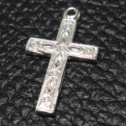クロス チャーム 十字架 【A】シルバー SV925 17mm×10mm （2個） 