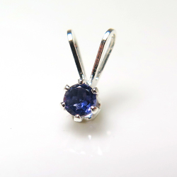シルバーペンダントトップ 天然石アイオライト＜3月・9月誕生石＞ （ラウンド3mm）sv925（5個）