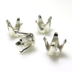 シルバーアクセサリー空枠パーツ　金具/ラウンド3mm（4本爪）sv925（25個）