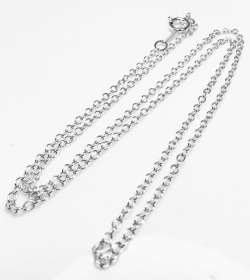 シルバー チェーンネックレス SV925 45cm【アズキ・幅1.7mm】1本