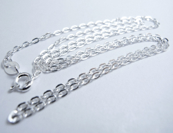 シルバー925/チェーンネックレス45cm【平アズキ・幅1.8mm】（1本）