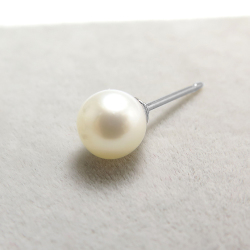 淡水パールピアス（ホワイト系）/ラウンド～セミラウンド6～6.5mm「14kgf（ホワイトゴールドフィルド）」（25ペア）
