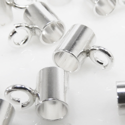 シルバーパーツ SV925/チューブ 丸カン付 （3.0mm×4.0mm）50本