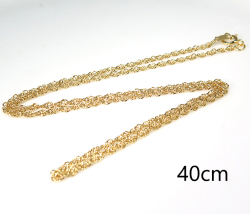 シンガポールチェーン ネックレス 14kgf（ゴールドフィルド）40cm【幅1.8mm】 25本