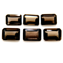 スモーキークオーツ 天然石ルース レクタングルカット オクタゴン 【10×8mm】ファセットカット（10個）