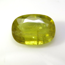 天然石ルース（裸石） スフェーン ロシア産/非加熱 オーバル【11.2×8.2×3.4mm】ファセットカット（1個）