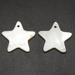 シェル スター 星 ディスク 貝殻　チャーム アクセサリー （25mm）1ホール（250個）
