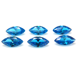 キュービックジルコニアcz【AAA】・ルース  スイスブルー/マーキス【8×4mm】ファセットカット（5個）