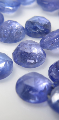 タンザナイト カボション ローズカット 天然石ルース（ラウンド）【5mm】10個