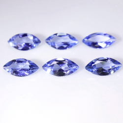 タンザナイト 天然石ルース タンザニア産（加熱）マーキス ファセットカット【6×3mm】（25個）