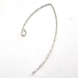 シルバーピアスパーツ Vシェイプ グリッター スパークル 32mm シルバー 925 （3ペア）