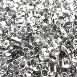 ピアスキャッチ（4mm×2.5mm）「ホワイトゴールドフィルド（14kgf）」（50個）