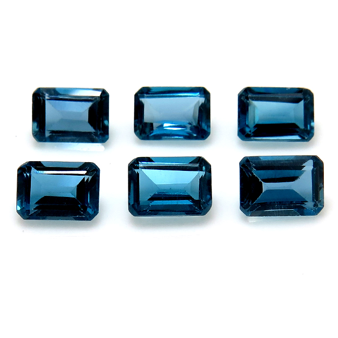 ブルートパーズ（ロンドンブルー）天然石ルース レクタングル・オクタゴン【6×4mm】ファセットカット（1個）