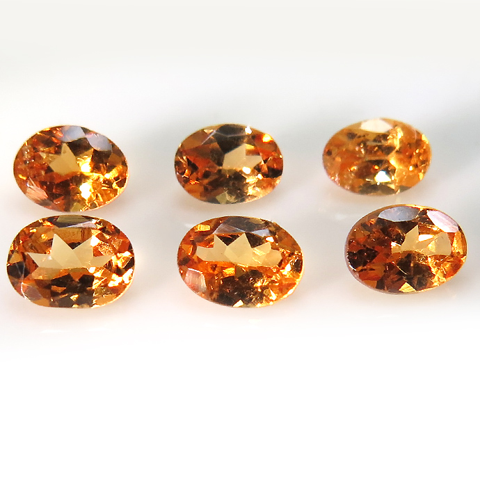 マンダリンガーネットルース（スペサルタイトガーネット）天然石（ナイジェリア産・非加熱）オーバル【4×3mm】ファセットカット（10個）