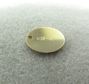 14kgfゴールドフィルド・板カン/タグ　刻印（7.3×5.5mm）（100個）