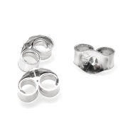 14Kホワイトゴールド（14金）ピアスキャッチ（2.5mm×4.0mm）（2個）