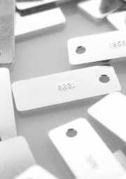 シルバー クオリティータグ/板カン（レクタングル 刻印）SV925 3×8mm （15個）
