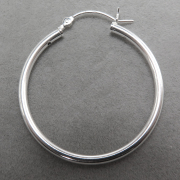 シルバーフープピアス リング SV925 （チューブ/2mm）20mm（1ペア）