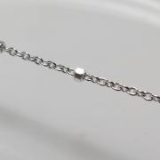 SV925 シルバーチェーン アズキ1.1mm　ビーズ（1.5mm×1） 10センチ（1本）