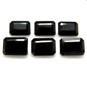 ブラックオニキス 天然石ルース レクタングルカット オクタゴン 【6×4mm】（7個）
