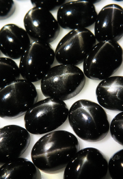 ブラックダイオプサイト スター 天然石ルース オーバル カボションカット【6×4mm】3個