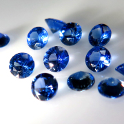 ブルーサファイア モザンビーク産 天然石ルース/ラウンド【2.5mm】マシンカット（2個）