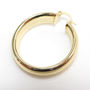 フープ リングピアス（34mm×6mm）（真鍮ブラス・ゴールドカラー）（1ペア）