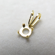 ゴールドフィルド・ペンダント空枠・4本爪ペンダントトップ（カボション用4mm）「14kgf」（100個）