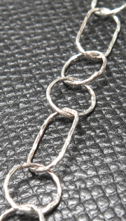 シルバーチェーン ロング＆ショート チェーン ダイヤカット 7.5mm＋6.2×11.7mm（10cm）SV925（1本）