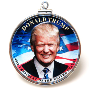 ドナルド・トランプ大統領 DONALD TRUMP コインペンダント・アメリカ 1ドル ダラー バチカン付「シルバーSV925」（1個）