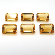 シトリン天然石ルース レクタングル・オクタゴン【5×3mm】ファセットカット（6個）