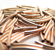 14kgf（ローズゴールドフィルド）・チューブ（プレーン/カーブ）（1.5mm×25mm）（7個）