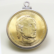 アメリカ大統領1ドル貨 ジョン・タイラー John Tyler 第10代・コインペンダント・バチカン付 SV925 シルバー