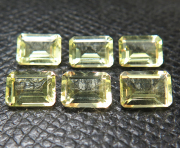 レモンクォーツ レモンクオーツ 天然石ルース（裸石）オクタゴン/レクタングル【6×4mm】ファセットカット（2個）