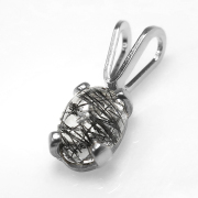 ルチルクオーツ ブラック 天然石 シルバー SV925 カボション オーバル 6×4mm