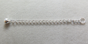 シルバーパーツ925/アジャスターチェーン（ミラーボール4mm）5センチ（2本）