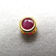 ルビーチャーム 天然石 ゴールドフィルド（ラウンド4mm）ベゼル「14kgf」（1個）