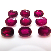 天然石ルース（裸石）・ルビー（加熱/鉛ガラス充填・モザンビーク）/オーバル【6×4mm】ファセットカット（1個）