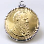 アメリカ大統領1ドル貨 ラザフォード・ヘイズ Rutherford B. Hayes 第19代・コインペンダント・バチカン付 SV925 シルバー