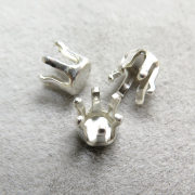 シルバーパーツ925/空枠・ラウンド3mm（6本爪）（5個）