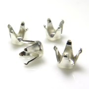 シルバーアクセサリー空枠パーツ　金具/ラウンド3mm（4本爪）sv925（25個）