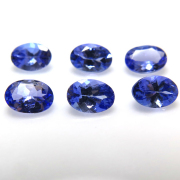 天然石ルース（裸石）・タンザナイト（タンザニア・加熱処理）オーバルファセットカット【6×4mm】（1個）