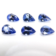 天然石ルース（裸石）・タンザナイト（タンザニア・加熱処理）ペアシェイプ ファセットカット【4×2.8mm】（3個）