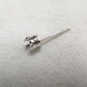 ピアス空枠・6本爪ポストピアス（ラウンド3mm）「14kgf（ホワイトゴールドフィルド）（ロジウム）」（2ペア/4個）